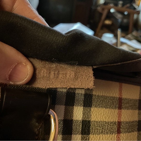 AUTH BURBERRY Dark Brown Leather Tote with Gold Accents with BURBERRY WALLET - Picture 14 of 16